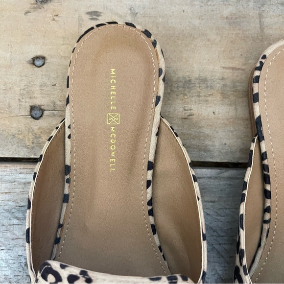 Michelle McDowell Leopard Print Flat Slip On Mules - Picture 7 of 10